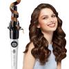 imageKISS Instawave Deluxe Automatic Rotating Curling Iron Ceramic Ionic Technology Tangle Prevention 2Way Rotation Dual Heat Settings up to 420F 1 Curling Wand 2Year Warranty  Black ampamp White1 Count Pack of 1