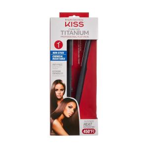 imageKISS Nano Titanium Professional Flat Iron Hair Straightener ampamp Styling Tool 1quot NonStick Chemical Resistant Titanium Plates 104 Pounds Variable Temperature Control Ergonomic Design