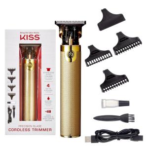 imageKISS Precision Blade Cordless Trimmer with Stainless Steel TBlade Powerful HighTorque HighSpeed Motor 3 Blade Guard Attachments ampamp Blade Cover USB Cable ampamp LongLasting Lithium Ion BatteryPrecision Blade Cordless Trimmer