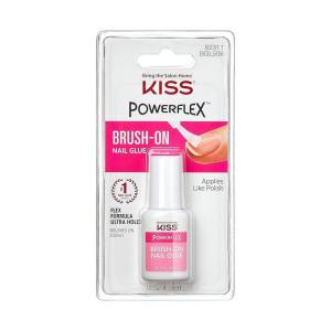 imageKISS PowerFlex BrushOn Nail Glue for Press On Nails Ultra Hold Flex Formula Nail Adhesive Includes One Bottle 5g 017 oz with TwistOff Cap ampamp Brush ApplicatorClear