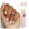 imageKISS imPRESS No Glue Mani Press On Nails Color Sandbox Pink Short Size Squoval Shape Includes 30 Nails Prep Pad Instructions Sheet 1 Manicure Stick 1 Mini FileShort