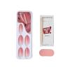 imageKISS imPRESS No Glue Mani PressOn Nails Color Serenity Medium Pink Medium Size Almond Shape Includes 30 Nails Prep Pad Instructions Sheet 1 Manicure Stick 1 Mini FileSerenity