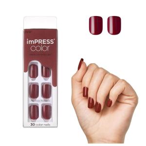 imageKISS imPRESS Color PressOn Manicure Gel Nail Kit PureFit Technology Short Length Taupe Prize PolishFree Solid Color Mani Includes Prep Pad Mini File Cuticle Stick and 30 Fake Nails1 Count Pack of 1