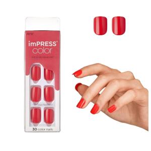 imageKISS imPRESS Color PressOn Manicure Gel Nail Kit PureFit Technology Short Length Taupe Prize PolishFree Solid Color Mani Includes Prep Pad Mini File Cuticle Stick and 30 Fake Nails34 Piece Set