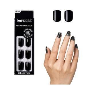 imageKISS imPRESS Color PressOn Manicure Gel Nail Kit PureFit Technology Short Length Taupe Prize PolishFree Solid Color Mani Includes Prep Pad Mini File Cuticle Stick and 30 Fake NailsShort
