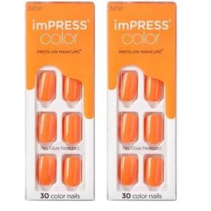 imageKISS imPRESS Color PressOn Manicure Gel Nail Kit PureFit Technology Short Length Taupe Prize PolishFree Solid Color Mani Includes Prep Pad Mini File Cuticle Stick and 30 Fake Nails30 Count Pack of 2