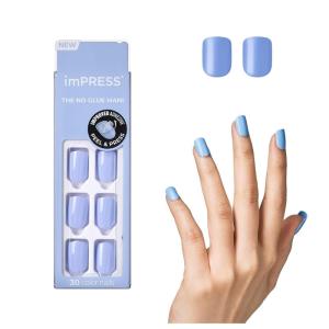 imageKISS imPRESS No Glue Mani Press On Nails Color Never Too Navy Blue Short Size Squoval Shape Includes 30 Nails Prep Pad Instructions Sheet 1 Manicure Stick 1 Mini FileBaby why so Blue