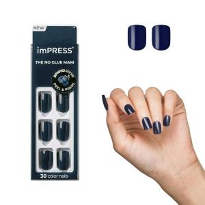 imageKISS imPRESS No Glue Mani Press On Nails Color Never Too Navy Blue Short Size Squoval Shape Includes 30 Nails Prep Pad Instructions Sheet 1 Manicure Stick 1 Mini FileGraytitude