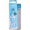 imageKISS imPRESS Color No Glue Pedi PressOn Toenails Light Bule Squoval Shape Includes 24 Nails Prep Pad 1 Manicure Stick 1 Mini File