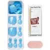 imageKISS imPRESS Color No Glue Pedi PressOn Toenails Light Bule Squoval Shape Includes 24 Nails Prep Pad 1 Manicure Stick 1 Mini File