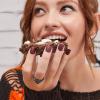 imageimPRESS Color PressOn Nails Halloween No Glue Needed Black Medium Coffin 33 CtHallowishes
