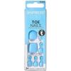 imageKISS imPRESS Color No Glue Pedi PressOn Toenails Light Bule Squoval Shape Includes 24 Nails Prep Pad 1 Manicure Stick 1 Mini File