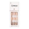 imageKISS imPRESS No Glue Mani Press On Nails Design Evanesce Beige Short Size Oval Shape Includes 30 Nails Prep Pad Instructions Sheet 1 Manicure Stick 1 Mini File