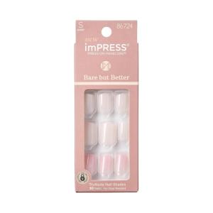 imageKISS imPRESS No Glue Mani Press On Nails  Simple Pleasure Nude Short Size Squoval Shape Includes 30 Nails Prep Pad Instructions Sheet 1 Manicure Stick 1 Mini File30 Count Pack of 1