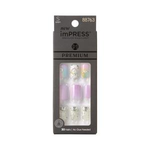 imageKISS imPRESS PressOn Manicure Premium Collection Fake Nails  Sweet Life Purple Jelly Squiggle Short ampamp Square Easy To Apply Super Hold Chip Proof Smudge Proof No Dry Time Durable  30 Count