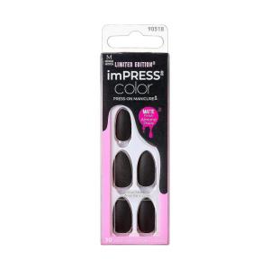 imageimPRESS Color PressOn Nails Halloween No Glue Needed Black Medium Coffin 33 CtTerroriffic
