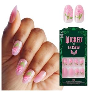 imageWICKED X KISS PressOn Nails  Waterproof ChipResistant ampamp SmudgeProof 28 Count Fake NailBloom in Land