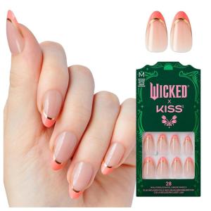 imageWICKED X KISS PressOn Nails  Waterproof ChipResistant ampamp SmudgeProof 28 Count Fake NailGlamorous Gal