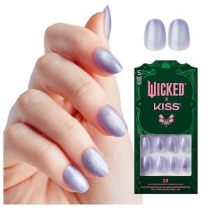 imageWICKED X KISS PressOn Nails  Waterproof ChipResistant ampamp SmudgeProof 28 Count Fake NailOzdust