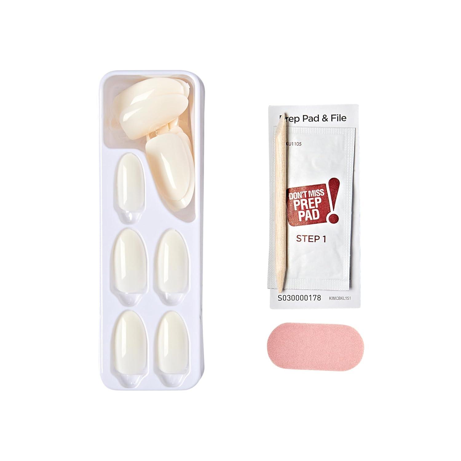 imageKISS imPRESS Color PressOn Manicure Fake Nails Ballroom  Short ampamp Square Solid White Ready To Wear Chip Proof Smudge Proof No Dry Time Mini File ampamp More  30 CountBallroom