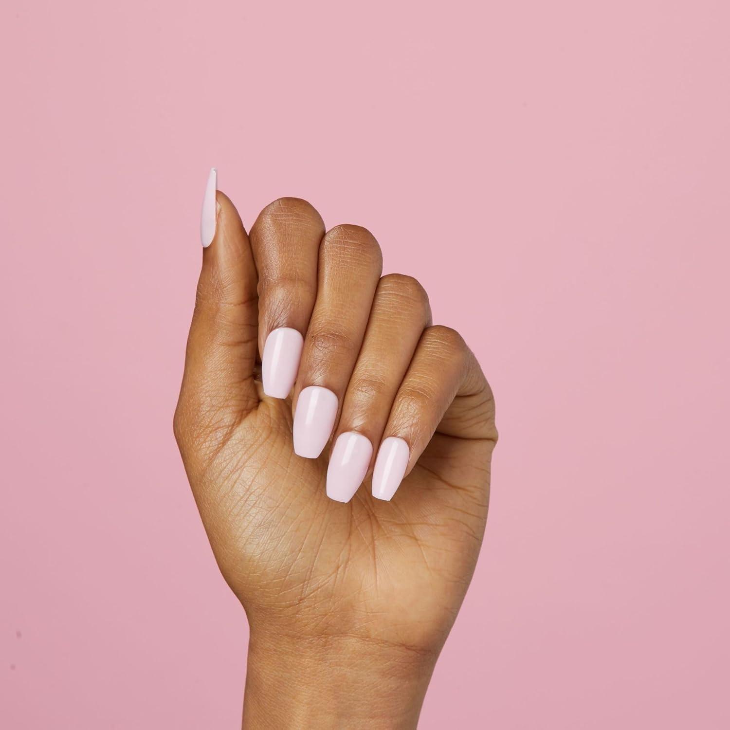 imageKISS imPRESS Color PressOn Manicure Fake Nails Ballroom  Short ampamp Square Solid White Ready To Wear Chip Proof Smudge Proof No Dry Time Mini File ampamp More  30 CountPink Dream
