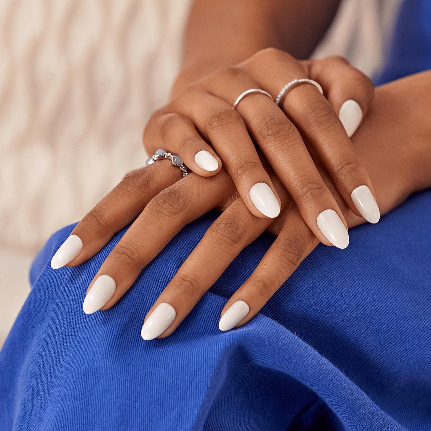 imageKISS imPRESS Color PressOn Manicure Fake Nails Ballroom  Short ampamp Square Solid White Ready To Wear Chip Proof Smudge Proof No Dry Time Mini File ampamp More  30 CountBallroom