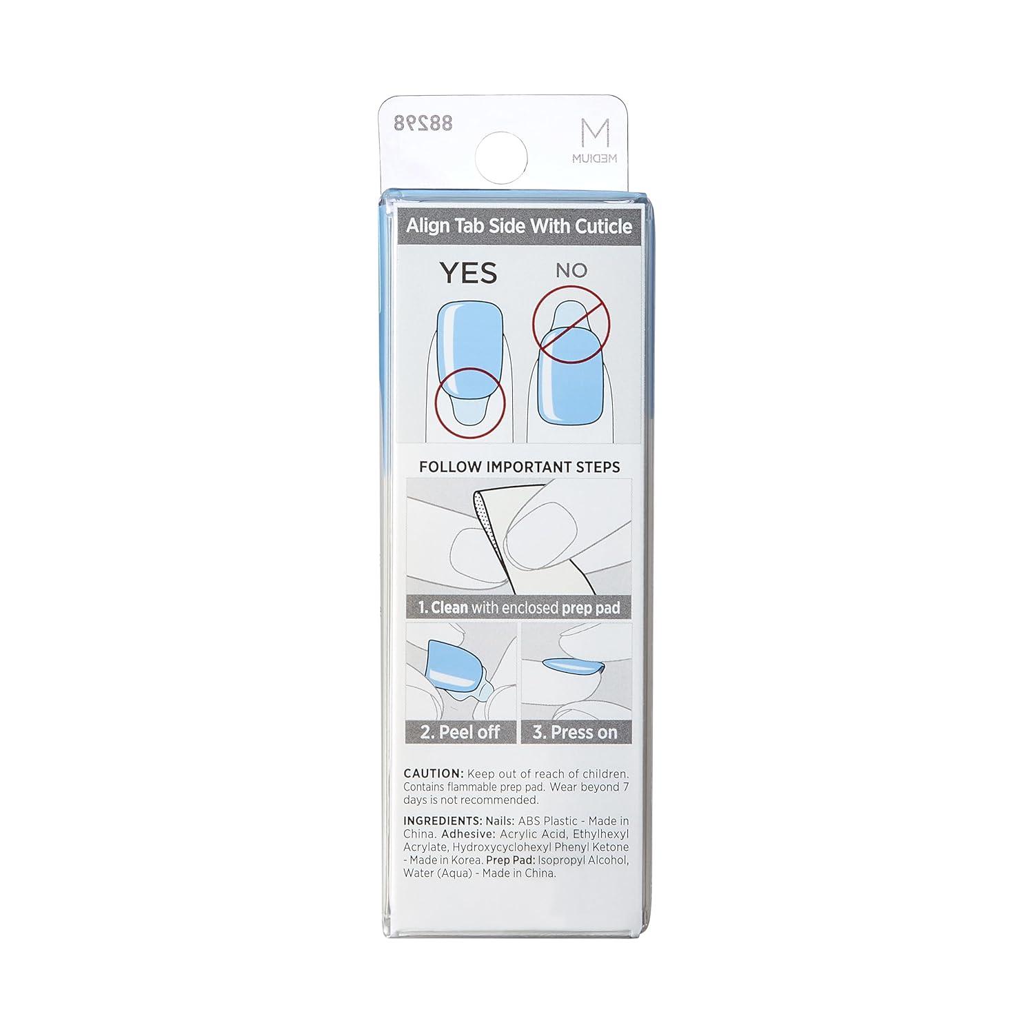 imageKISS imPRESS Color PressOn Manicure Fake Nails Ballroom  Short ampamp Square Solid White Ready To Wear Chip Proof Smudge Proof No Dry Time Mini File ampamp More  30 CountSerene Blue
