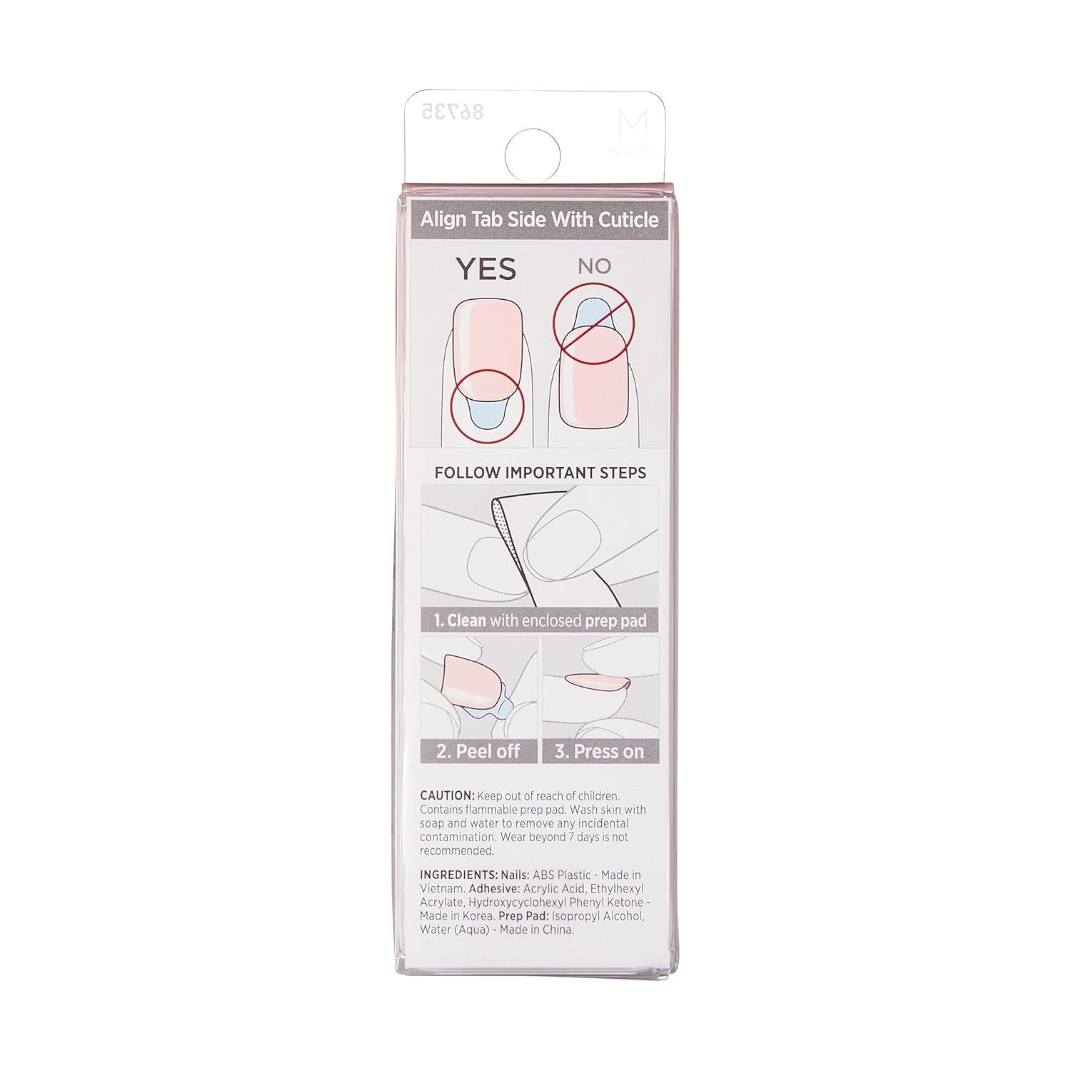 imageKISS imPRESS No Glue Mani Press On Nails  Serendipity Pink Medium Size Coffin Shape Includes 30 Nails Prep Pad Instructions Sheet 1 Manicure Stick 1 Mini File