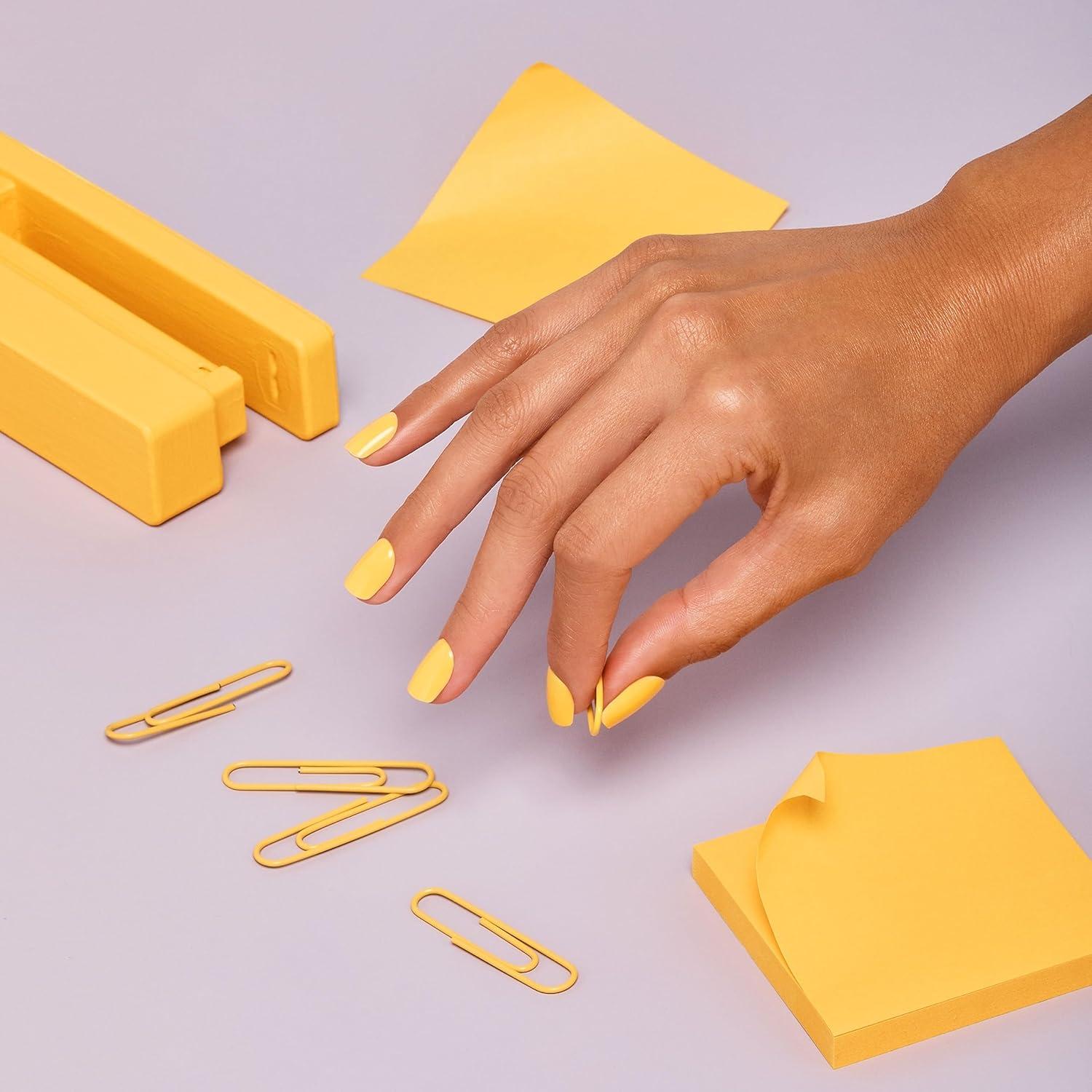imageKISS imPRESS No Glue Mani Press On Nails Color YOLO Yellow Short Size Squoval Shape Includes 30 Nails Prep Pad Instructions Sheet 1 Manicure Stick 1 Mini FileYellow
