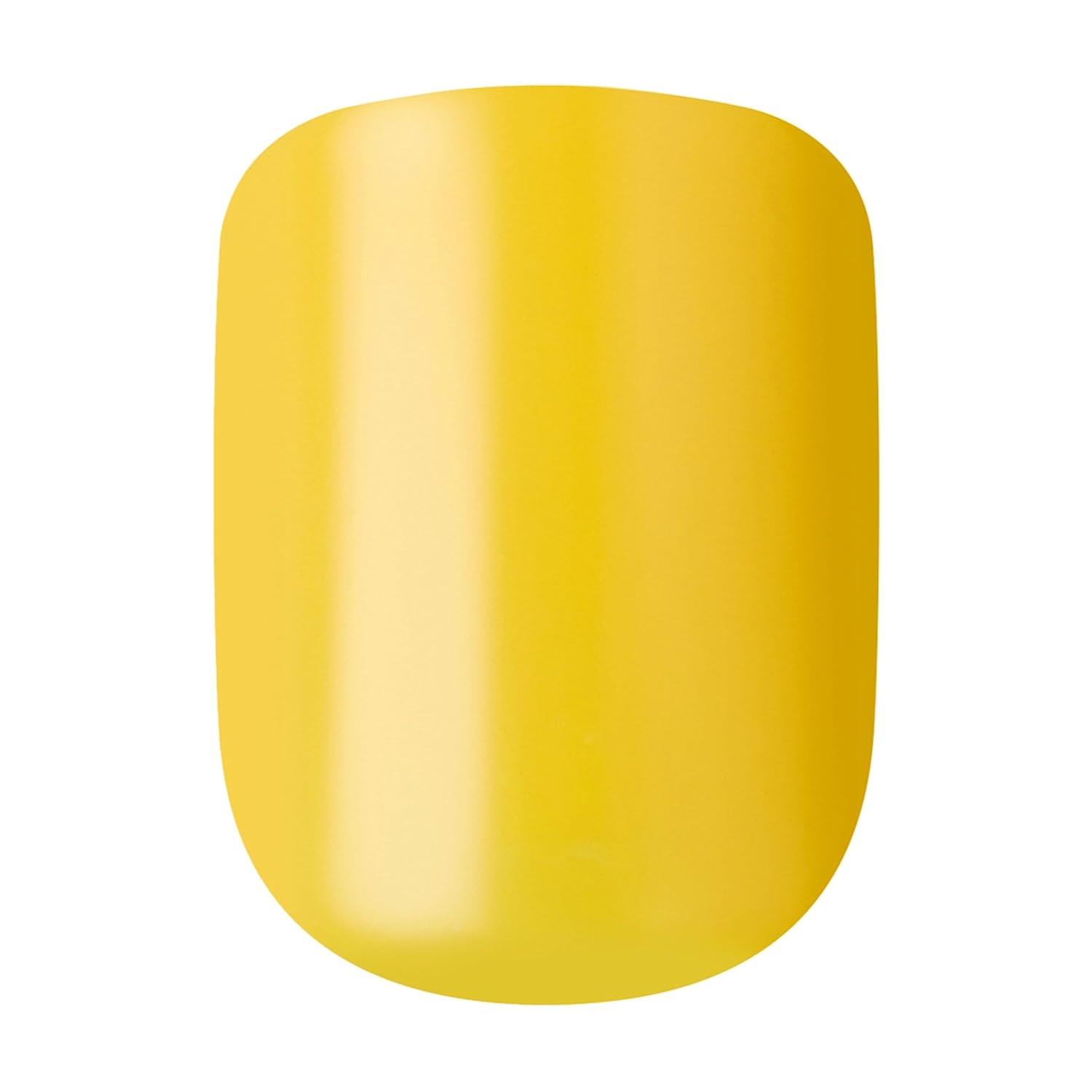 imageKISS imPRESS No Glue Mani Press On Nails Color YOLO Yellow Short Size Squoval Shape Includes 30 Nails Prep Pad Instructions Sheet 1 Manicure Stick 1 Mini FileYellow