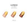 imageKISS imPRESS No Glue Mani Press On Nails Color YOLO Yellow Short Size Squoval Shape Includes 30 Nails Prep Pad Instructions Sheet 1 Manicure Stick 1 Mini FileYellow