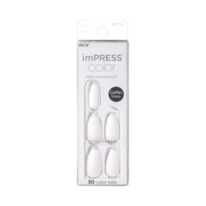 imageKISS imPRESS Color PressOn Nails PolishFree Manicure Set Frosting 30 ChipProof SmudgeProof Fake Nails