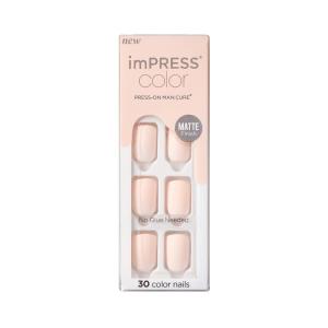 imageimPRESS KISS Color PressOn Manicure Fake Nails Lovely  Short Length Matte PolishFree Solid Color Mani Includes Prep Pad Mini File Manicure Stick and 30 Fake Nails