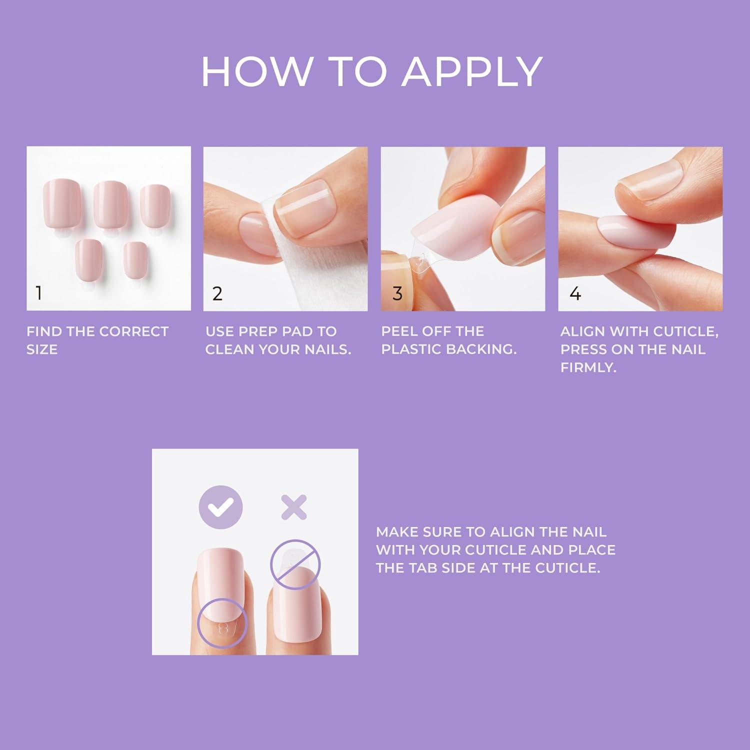 imageKISS imPRESS No Glue Mani Press On Nails Color Try Gray Gray Short Size Squoval Shape Includes 30 Nails Prep Pad Instructions Sheet 1 Manicure Stick 1 Mini FilePetal Pink