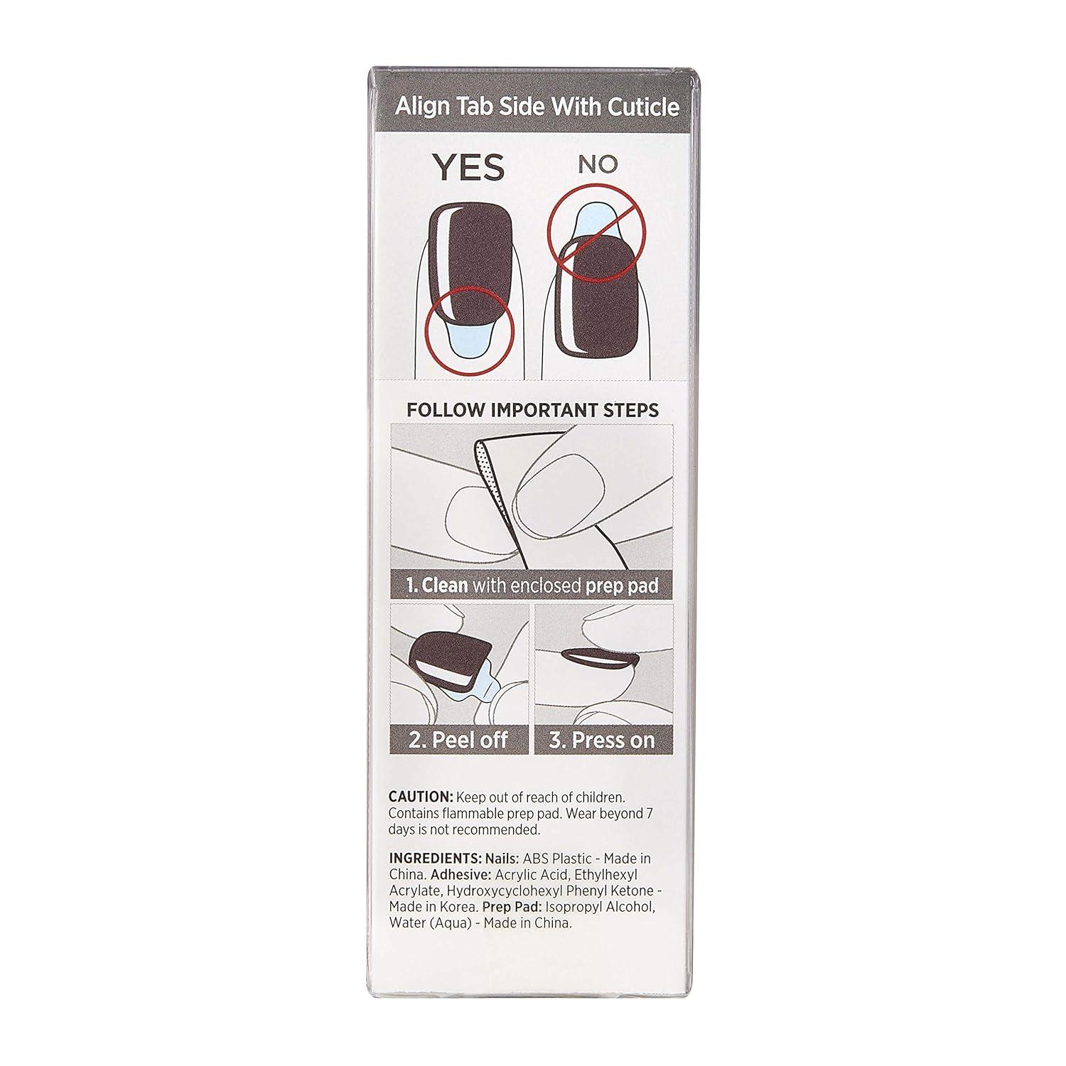 imageKISS imPRESS No Glue Mani Press On Nails Color Try Gray Gray Short Size Squoval Shape Includes 30 Nails Prep Pad Instructions Sheet 1 Manicure Stick 1 Mini FileTry Gray