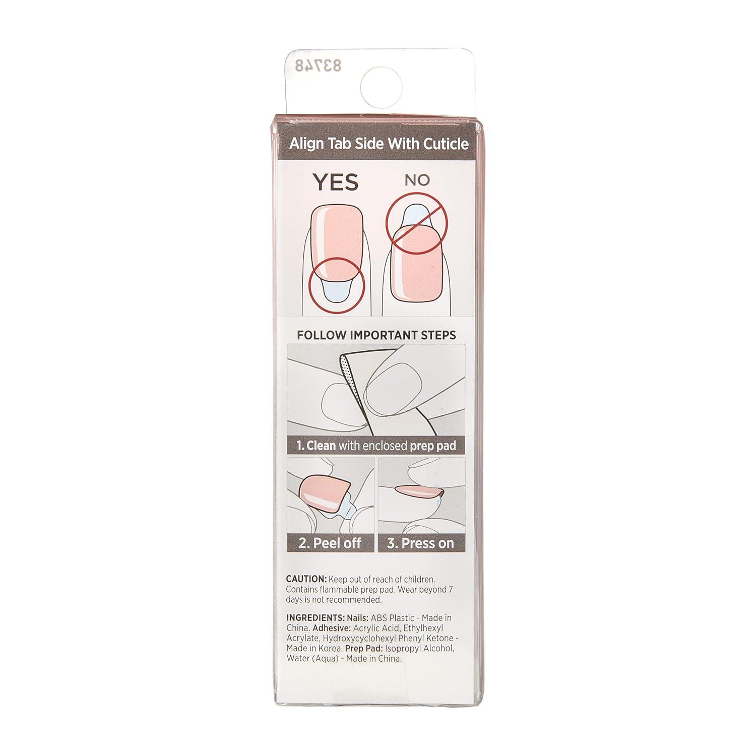 imageKISS imPRESS No Glue Mani Press On Nails Color Try Gray Gray Short Size Squoval Shape Includes 30 Nails Prep Pad Instructions Sheet 1 Manicure Stick 1 Mini FilePeevish Pink