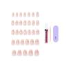 image:imageKISS CORE Press On Nails Nail glue included Cheers Pink Short Size Coffin Shape Includes 32 Nails 2g Glue 1 Manicure Stick 1 Mini File