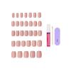 image:imageKISS CORE Press On Nails Nail glue included Embullience Beige Short Size Squoval Shape Includes 32 Nails 2g Glue 1 Manicure Stick 1 Mini File