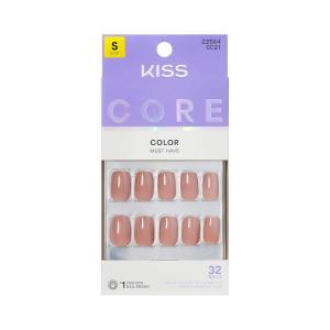 image:imageKISS CORE Press On Nails Nail glue included Embullience Beige Short Size Squoval Shape Includes 32 Nails 2g Glue 1 Manicure Stick 1 Mini File