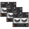 image:imageKISS Matte Black False Eyelashes Matte Velvet 16mm Includes 1 Pair Of Lash Easy to Apply Reusable Lash Clusters1 pair Pack of 3