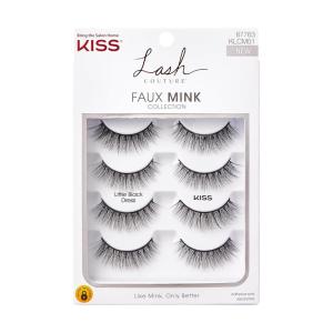 image:imageKISS Lash Couture Faux Mink False Eyelashes Multipack Jubilee 10mm Multiple Lengths Reusable Cruelty Free Vegan Exclusive KnotFree Lash Band 4 PairsLittle Black Dress Multi Pack
