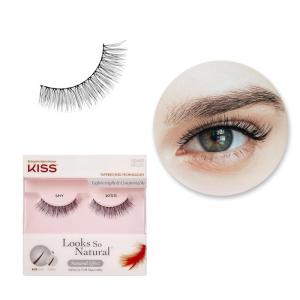 image:imageKISS Looks So Natural False Eyelashes Shy 12mm Includes 5 Pairs Of Lashes Easy to Apply Reusable Lash ClustersShy
