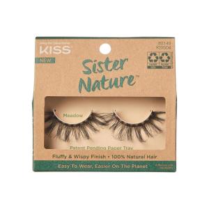 image:imageKISS Sister Nature False Eyelashes Sage 12 mm 100 Natural Hair Recyclable Paper Box Printed with Soy Ink Cruelty Free Vegan Includes 1 Pair of Reusable Strip LashesMeadow
