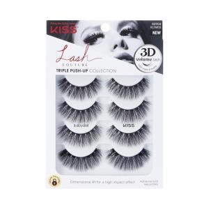 image:imageKISS Triple PushUp False Eyelashes Teddy 12mm Includes 1 Pair Of Lash Easy to Apply Reusable Lash ClustersBabydoll