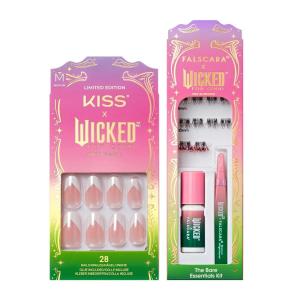 image:imageGlinda Nail amp Lash Bundle KISS X WICKED FOR GOOD Press On Nails Good News Glinda Pink Medium Oval 28 Count amp FALSCARA X WICKED FOR GOOD False Eyelashes Wickedly Wonderful 10 Lash Clusters