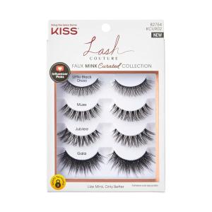 image:imageKISS Lash Couture Faux Mink False Eyelashes Multipack Celebrity Favorite Wispy Effect Volume amp Curl Lash Extensions Look Crisscross Pattern Reusable Cruelty Free Contact Lens Friendly 4PairMink Variety