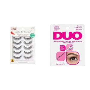 image:imageKISS Looks So Natural False Eyelashes 12 mm 5 Pairs  Duo Strip Eyelash Adhesive Dark Tone 025 oz