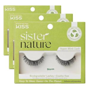 image:imageKISS Sister Nature Vegan False Eyelashes Ivy 14 mm Includes 1 Pair Of Lash Contact Lens Friendly Easy to Apply Reusable Strip Lashes Pack of 31 pair Pack of 3