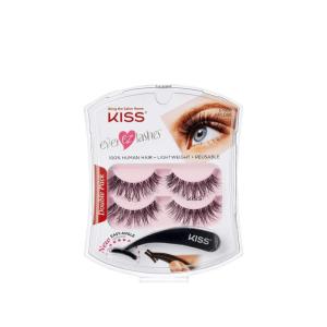 image:imageKISS Ever EZ Lashes Double Pack No 01 Reusable Natural Eyelash Starter Kit Includes EasyAngle Applicator and 2 Pairs Human Hair False Eyelashes Black