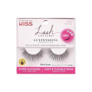 image:imageKISS Lash Couture LuXtensions Collection False Eyelashes Flat Lash Technology Super Slim Lash Band Real Lash Extension Fibers Reusable Style Black Swan 12mm 1 Pair Strip Lashes1 Count Pack of 1